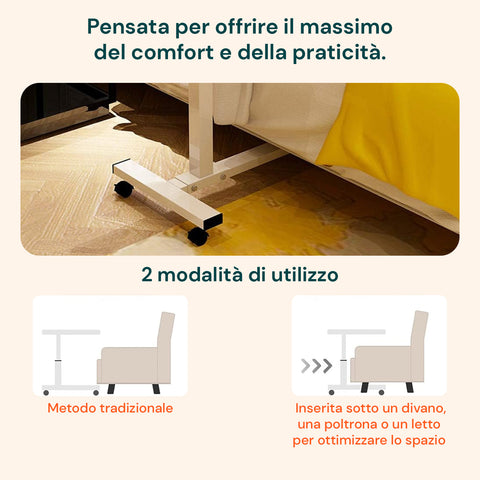 avilia scrivania regolabile con ruote e ripiano inclinabile salvaspazio multiuso ean 8056819050271