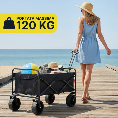 daimann carrello pieghevole da esterno taglia l 90kg taglia xl 120kg con ruote ean 8056590070642