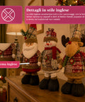 saint joy pupazzi natalizi set 3 con gambe regolabili tema scozzese o inglese ean 8050043128409