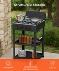 staylux cucina a gas da esterno con supporto e 2 ripiani acciaio potente e pratica ean 8055954980054