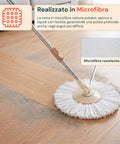 avilia home kit mocio rotante 360 con secchio 14l 46x27x22cm e centrifuga in acciaio include 2 testine in microfibra dosatore sapone e asta telescopica set lavapavimenti universale con ruote e scarico ean 8052879013140