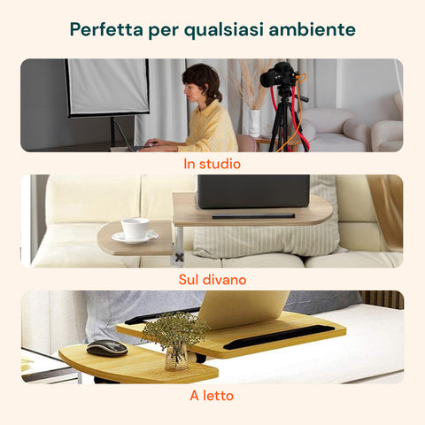 avilia scrivania regolabile con ruote e ripiano inclinabile salvaspazio multiuso ean 8056819050271