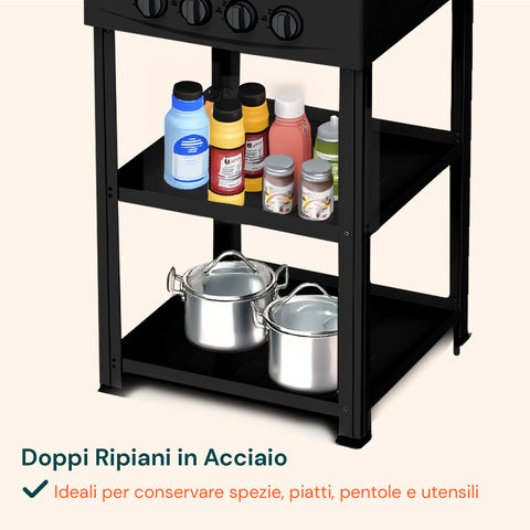 staylux cucina a gas da esterno con supporto e 2 ripiani acciaio potente e pratica ean 8055954980054