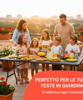 zendea tavolo pieghevole richiudibile a valigetta portatile effetto rattan in resina pp ean 8050030810614