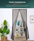 Patagonia Zanzariera Magnetica Nera 240x140 con Tessuto Resistente e Montaggio Facile Ean 8050030810386