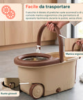 avilia home kit mocio rotante 360 con secchio 14l 46x27x22cm e centrifuga in acciaio include 2 testine in microfibra dosatore sapone e asta telescopica set lavapavimenti universale con ruote e scarico ean 8052879013140
