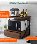 avilia home supporto microonde da cucina in legno con cassetto e ripiano superiore ean 8052879010781