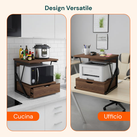 avilia home supporto microonde da cucina in legno con cassetto e ripiano superiore ean 8052879010781