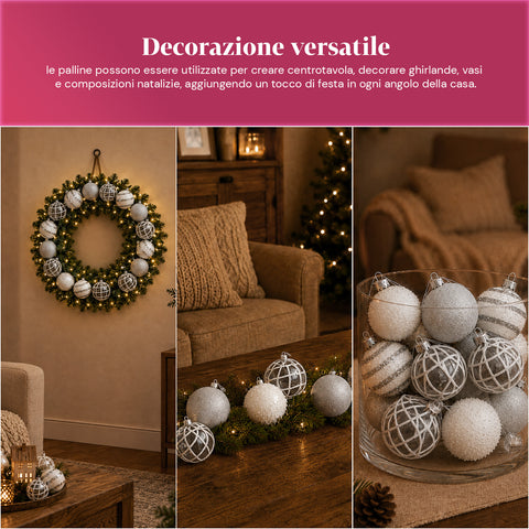 saint joy palline di natale set 16 pezzi assortiti a6 cm oro o argento ean 8050043128249
