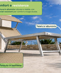 zendea lettino prendisole pieghevole in alluminio e textilene con tettuccio parasole 360 schienale reclinabile e portata 150kg ean 8056819032680