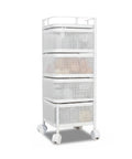avilia home carrello multiuso richiudibile quadrato salvaspazio con ruote organizer con cestelli 345 ripiani nero o bianco ean 8052879012259