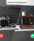 avilia home supporto microonde da cucina in legno con cassetto e ripiano superiore ean 8052879010781