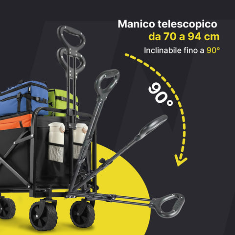 daimann carrello pieghevole da esterno taglia l 90kg taglia xl 120kg con ruote ean 8056590070642