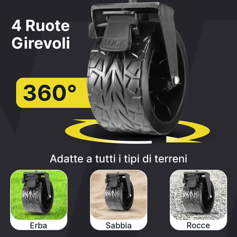 daimann carrello pieghevole da esterno taglia l 90kg taglia xl 120kg con ruote ean 8056590070642
