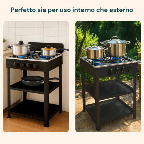 staylux cucina a gas da esterno con supporto e 2 ripiani acciaio potente e pratica ean 8055954980054