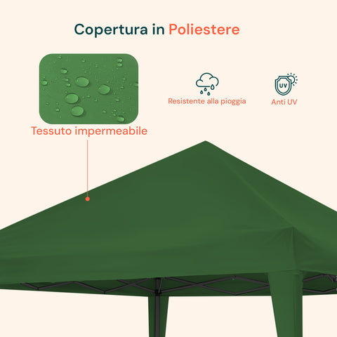 zendea gazebo 3x3mt per esterni con copertura impermeabile e telaio in acciaio ean 8015361713188