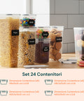 avilia home contenitori ermetici alimenti set 24 pezzi di diverse dimensioni con etichette ean 8052879011306