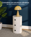 avilia home mobiletto rotondo con cassetti scorrevoli comodino moderno in abs ean 8052879010989