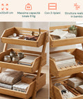 avilia home organizer multiuso in legno di bambu a 3 ripiani per cucina e bagno struttura traspirante 30x33x41 cm portata 8kg ean 8052879011283