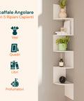 avilia home scaffale angolare bianco a 5 ripiani salvaspazio per casa ean 8052879010606