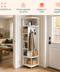 avilia home scaffale angolare in mdf bianco a 7 livelli 180x30x30 cm ad alta capacita di carico ean 8052879010286