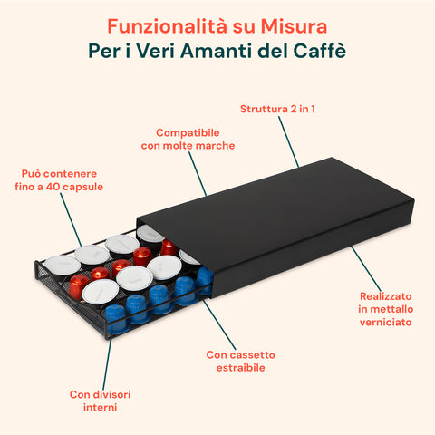 avilia organizer capsule 2 in 1 compatibile nespresso e a modo mio con base macchina ean 8015361084738
