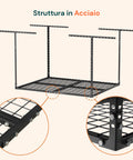 avilia scaffale da soffitto in acciaio regolabile 183x91 cm portata 200 kg ean 8052879010149