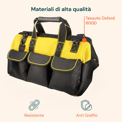 daimann borsa porta attrezzi professionale con base rigida e tessuto oxford ean 8056590070338