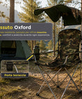 daimann sedia da campeggio pieghevole con tettuccio parasole struttura in acciaio al carbonio portata 120kg tessuto oxford resistente dimensioni 53x77x130cm salvaspazio con custodia ean 8050030810980