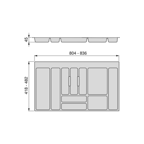 immagine-2-emuca-portaposate-regolabile-per-cassetto-in-plastica-90cm-grigio-ean-8432393139999