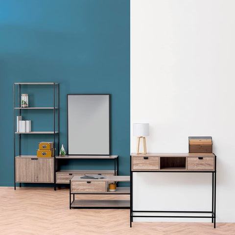 immagine-2-five-simply-smart-libreria-scaffale-2-ripiani-con-mobile-basso-68x35x176cm-nero-ean-3560232580437