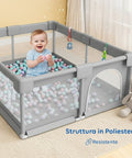 keiki box pieghevole per bambini con 100 palline e 4 anelli area gioco sicura ean 8056590110027