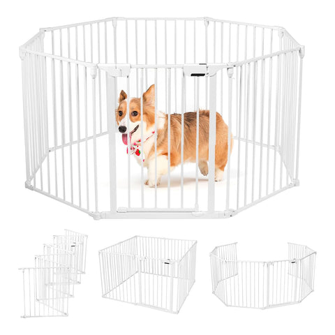 immagine-2-king-collection-box-di-sicurezza-per-bambini-con-cancelletto-in-metallo-119x5x74cm-bianco-ean-8023755056308
