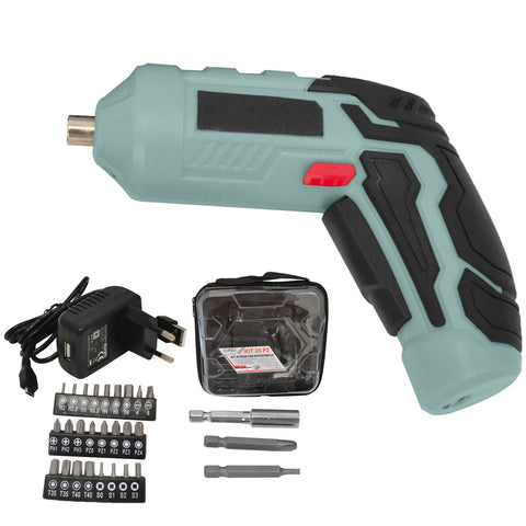 Mini tournevis 4V avec batterie 1500 mAh et étui avec 34 accessoires