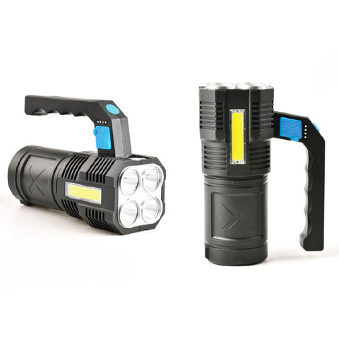 Lampe Torche de Camping 4 LED 180lm avec Lumière Latérale 150lm Rechargeable USB