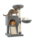 puppy lovers albero tiragraffi per gatti multilivello h 87 cm in sisal con amaca piattaforme e gioco a pallina 45x40 cm ean 8054806950481