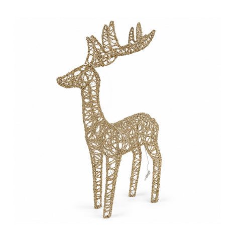 saint joy cervo luminoso led glitter oro decorazione natalizia in ferro e polietilene luce calda alimentata usb 3 misure 65 85 e 110 cm ean 8056819079968