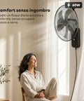 wintem barrow ventilatore da parete nero 40cm 60w 8 velocita con telecomando e timer 9h oscillazione 120 e inclinazione 30 ean 8056819040210
