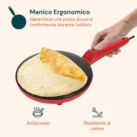 wintem crepiera elettrica 600w con rivestimento antiaderente e accessori ean 8052286431995