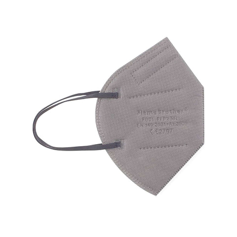 Grey FFP2 NR mask with five layers, providing 99% filtration for effective daily protection.