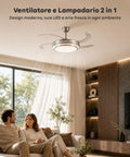 wintem ventilatore da soffitto con pale in abs richiudibili e luce led 72w dimmerabile 32w silenzioso telecomando e 6 velocita ean 8052286432312