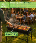 zendea barbecue a carbone e legna in acciaio con gambe alte braciere 74x38 cm e griglia 70x34 cm ad ampia superficie di cottura ean 8056819079531