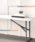 zendea panca pieghevole bianco 180x28x44cm modello stilo da giardino o casa ean 8050030810607
