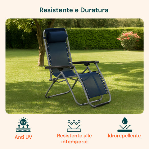 zendea sdraio da esterno richiudibile idrorepellente con struttura in acciaio ean 8015361455903