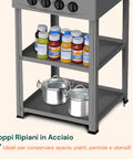 staylux cucina a gas da esterno con supporto e 2 ripiani acciaio potente e pratica ean 8055954980054