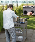 staylux cucina a gas da esterno con supporto e 2 ripiani acciaio potente e pratica ean 8055954980054