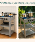 staylux cucina a gas da esterno con supporto e 2 ripiani acciaio potente e pratica ean 8055954980054