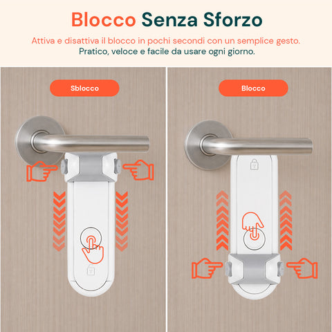 avilia home set 2 blocca maniglie adesivi di sicurezza con pulsanti bilaterali per bambini e animali h 23x45 cm ean 8052879011214