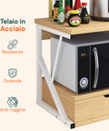 avilia home supporto microonde da cucina in legno con cassetto e ripiano superiore ean 8052879010781