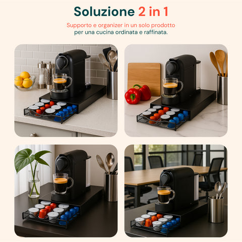 avilia organizer capsule 2 in 1 compatibile nespresso e a modo mio con base macchina ean 8015361084738